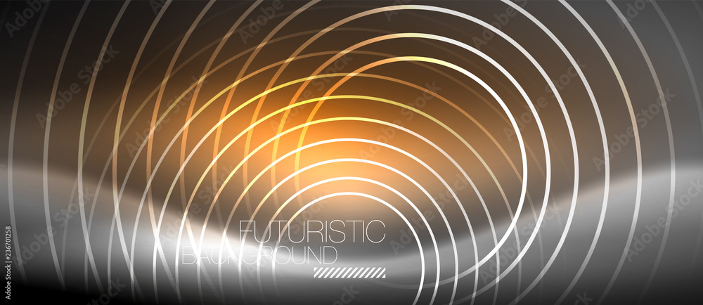 Neon circles abstract background, shiny lines Neon circles abstract background, shiny lines
