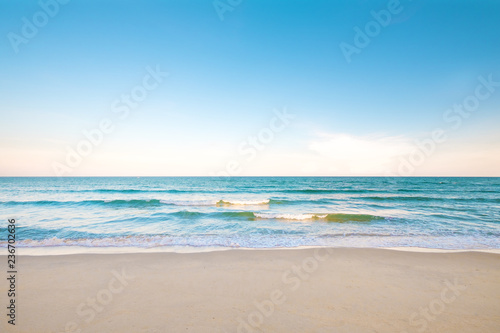 Beautiful tropical the beach  seascape  with sunlight in summer. Landscape of seaside.