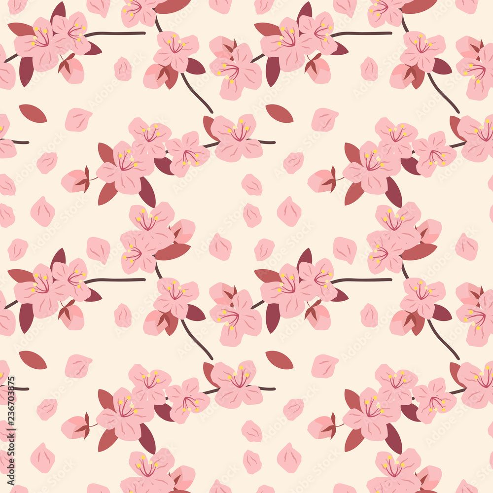 Pink Cherryblossom seamless pattern.