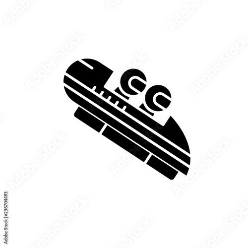 Luge black icon, concept vector sign on isolated background. Luge illustration, symbol