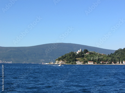 Adriatic sea landscape in Bay of Kotor, Montenegro