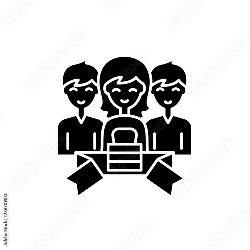 Membership black icon, concept vector sign on isolated background. Membership illustration, symbol