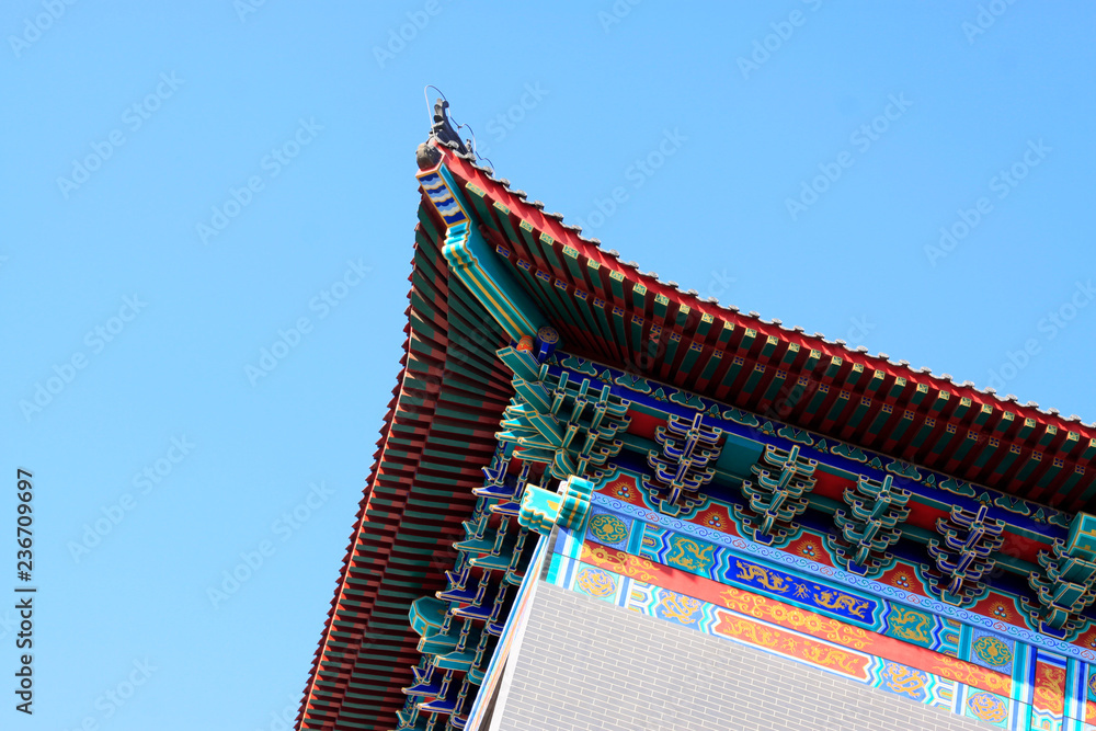 Chinese traditional building under the blue sky Chinese traditional building under the blue sky
