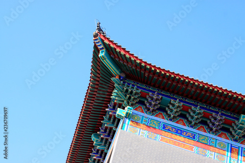 Chinese traditional building under the blue sky