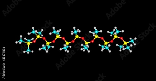 Fototapeta Naklejka Na Ścianę i Meble -  Tetramethydisiloxane molecular structure isolated on black