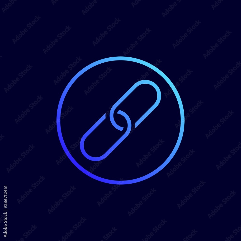 Chain icon. Vector illustration in flat line style. Chain icon. Vector illustration in flat line style.