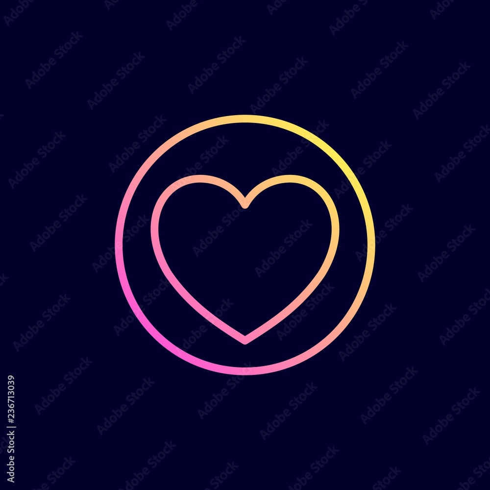 Heart icon. Vector illustration in flat line style. Heart icon. Vector illustration in flat line style.