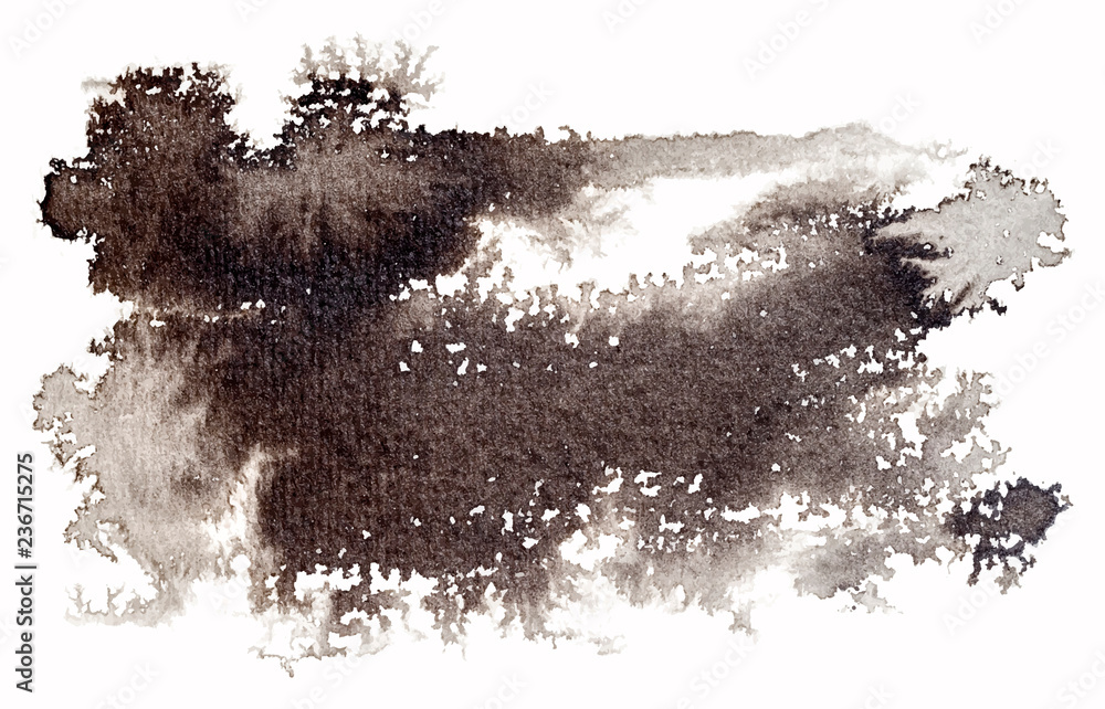 Ink stains isolated on white background. Abstract ink background. Black ...