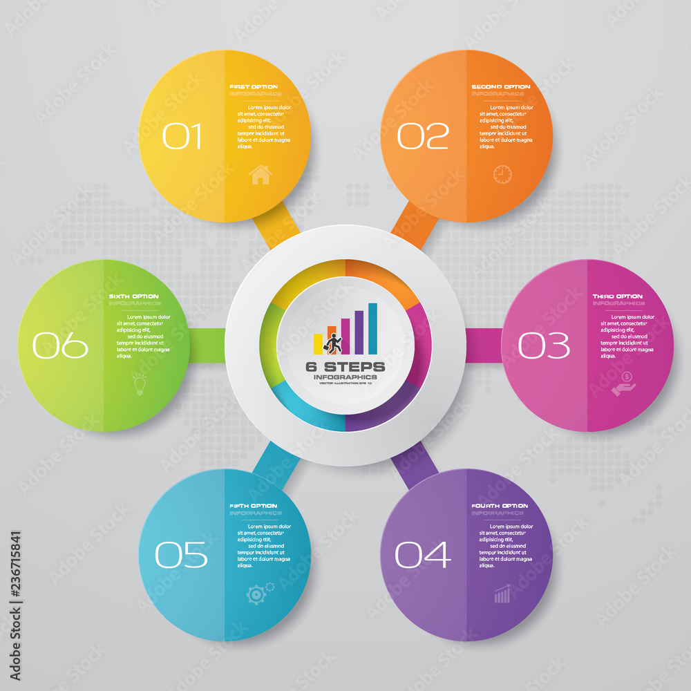 6 steps infographics element template chart for presentation. 6 steps infographics element template chart for presentation.