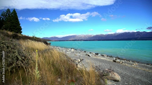 New Zealand South Island Lake Tekapo outdoor hiking location for backpacking photo
