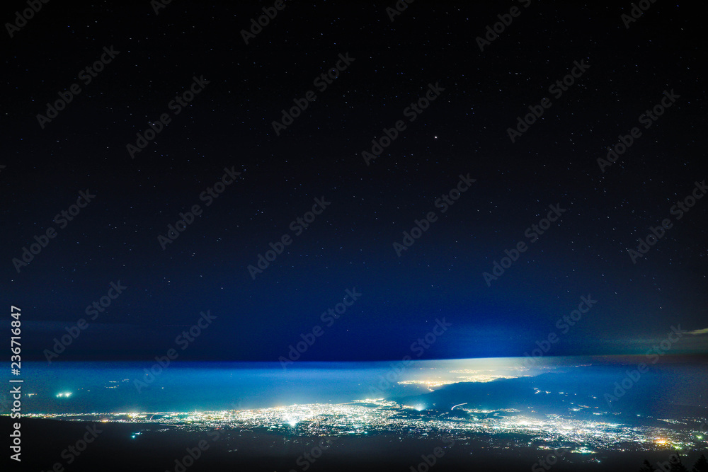 富士山５合目から見た夜景