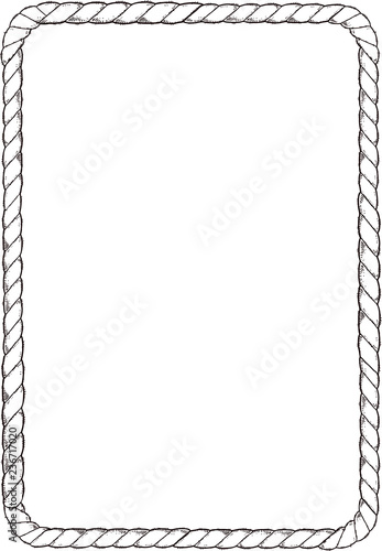 Black and white frame of rope