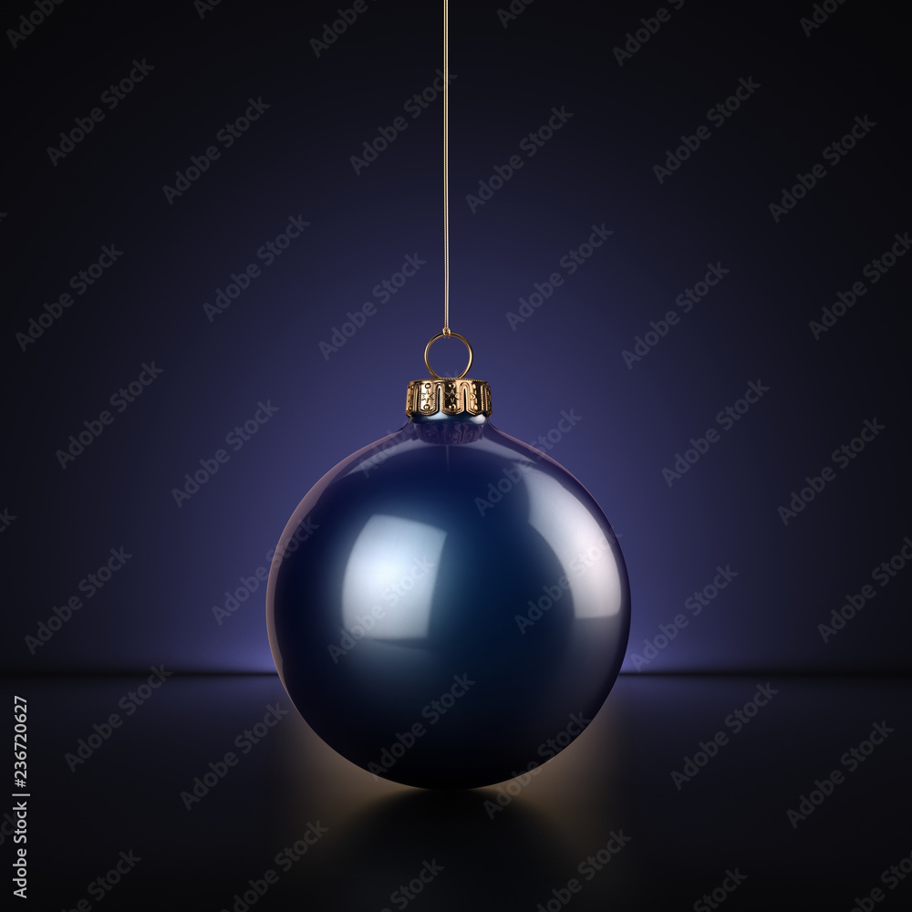 3D Rendering Dark Blue Christmas Ball 3D Rendering Dark Blue Christmas Ball