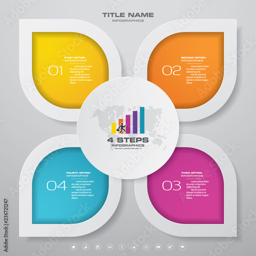 4 steps simple&editable process chart infographics element. EPS 10.	