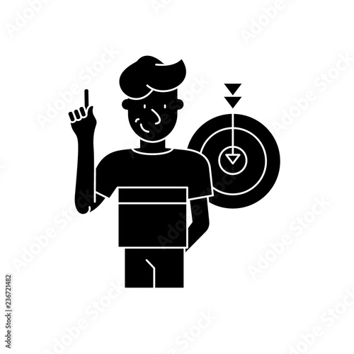 Great idea black icon, concept vector sign on isolated background. Great idea illustration, symbol