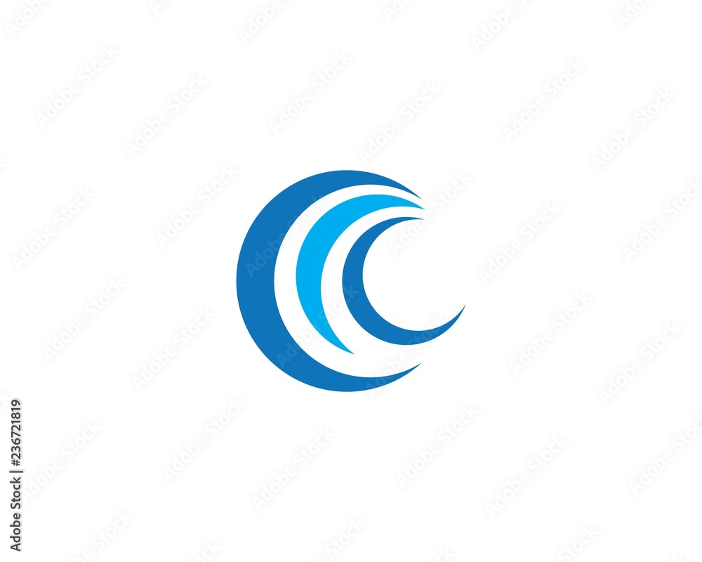 Obraz premium Water Wave symbol and icon Logo Template