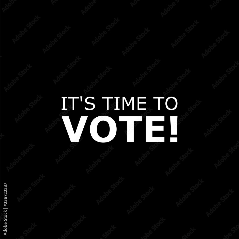 Time to vote icon or logo, Time to vote word on dark background Time to vote icon or logo, Time to vote word on dark background