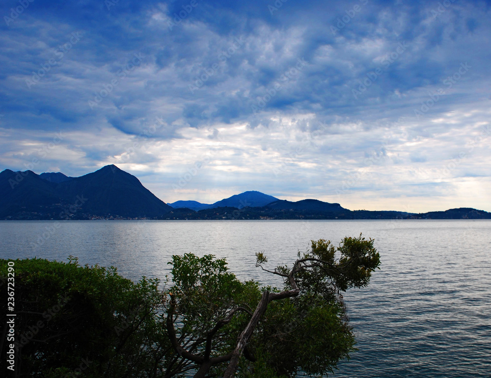 mountain lake and mountains of Maggiore Lake