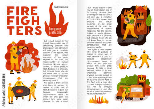 Fire Fighting Flat Infographics