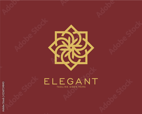 Luxury logo design concept, Flower lotus logo, Beauty or spa logo template