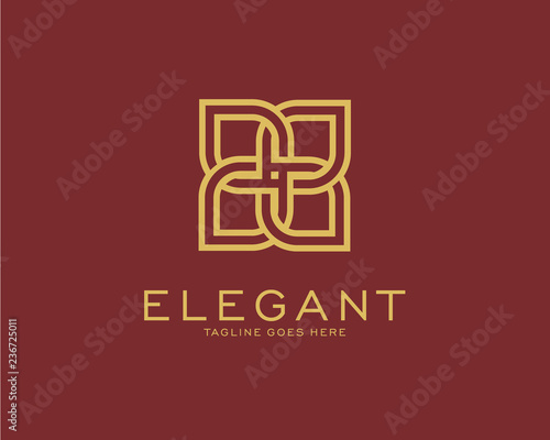 Luxury logo design concept, Flower lotus logo, Beauty or spa logo template