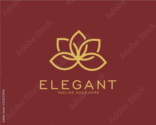 Fototapeta Naklejka Na Ścianę i Meble -  Luxury logo design concept, Flower lotus logo, Beauty or spa logo template