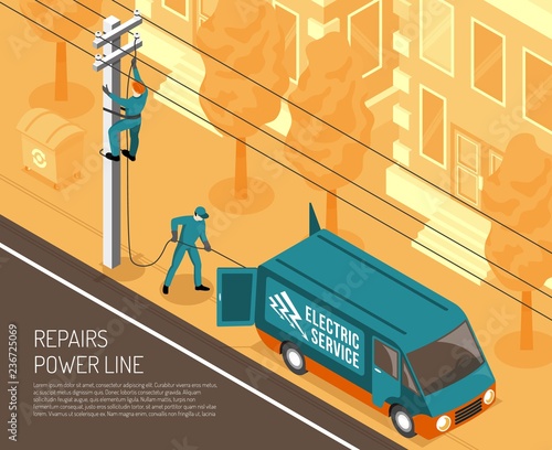 Power Line Repair Background