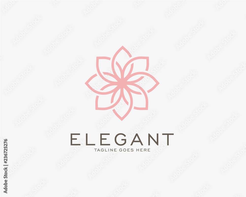 Fototapeta premium Koncepcja projektowania luksusowych logo, logo kwiat lotosu, szablon logo piękna lub spa