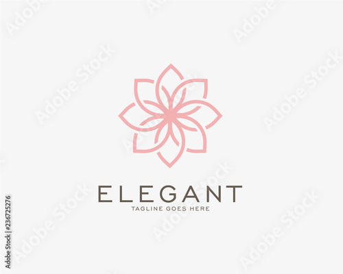 Fototapeta Naklejka Na Ścianę i Meble -  Luxury logo design concept, Flower lotus logo, Beauty or spa logo template