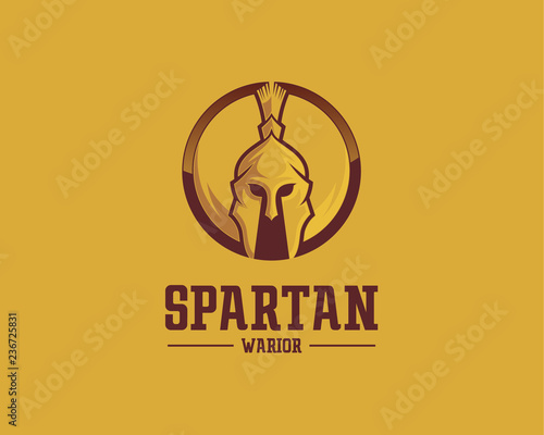 Spartan Warrior logo design concept, sport logo vector template