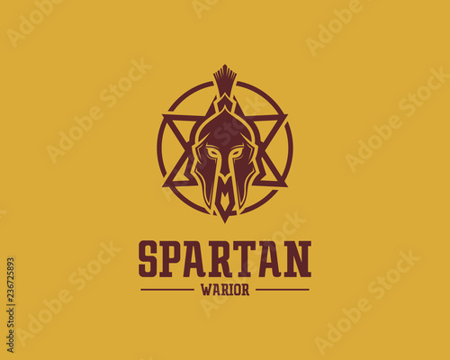 Spartan Warrior logo design concept, sport logo vector template