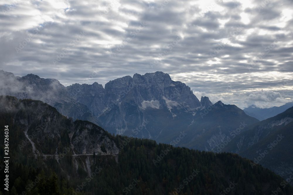 View on the mountain peak i Alps