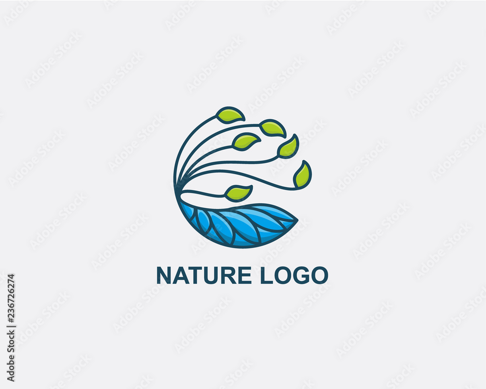 Fototapeta premium Nature Plant logo design concept, Agriculture Business logo design template
