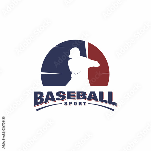Baseball logo vector design concept, Negative space logo, Sport logo design illustration