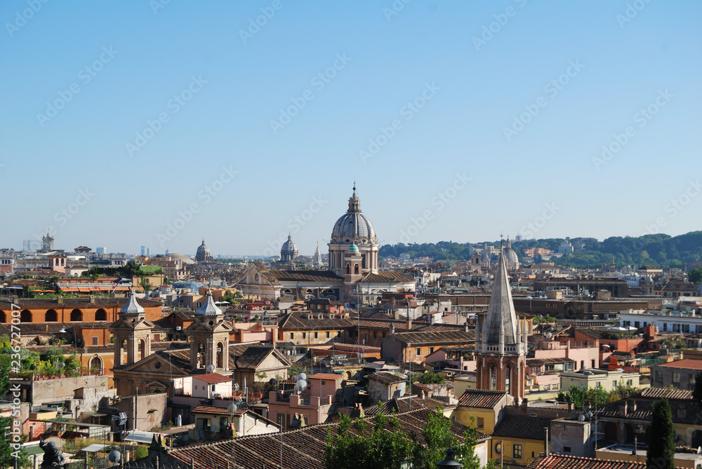 City view of Rome from Viale della Trinità dei Monti