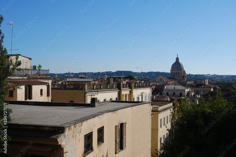 City view of Rome from Viale della Trinità dei Monti