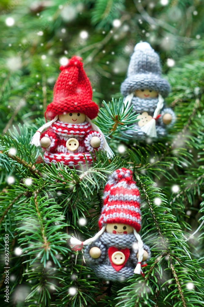 Cute christmas gnome dressed in knitted clothes Cute christmas gnome dressed in knitted clothes