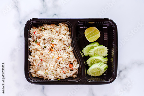 Delicious fried rice in lun...