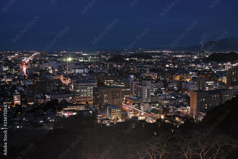 米子城跡から見た米子市の夜景