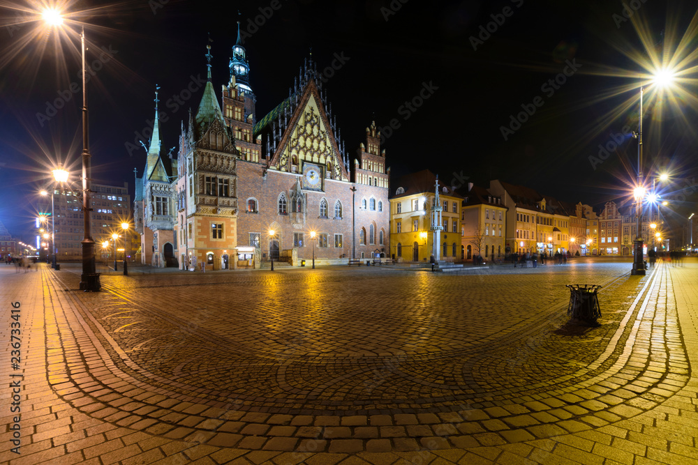 Fototapeta premium Old City Hall on Market Square in Wroclaw. Wroclaw, Lower Silesian, Poland.