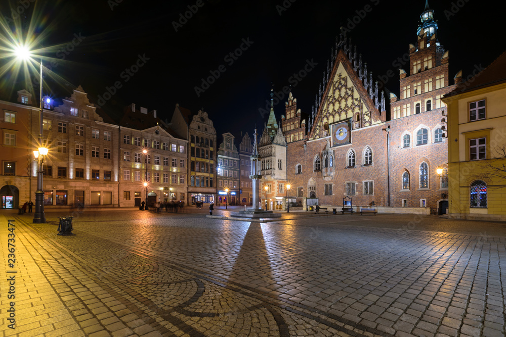 Town Hall of Wroclaw at Dusk, Poland