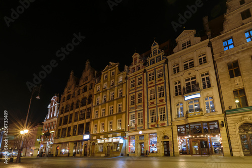 The architecture at the Stray Rynek square in the old town of Wroclaw in Poland in east Europe.