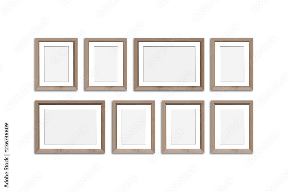Frames collage, eight photo frameworks mock up Frames collage, eight photo frameworks mock up