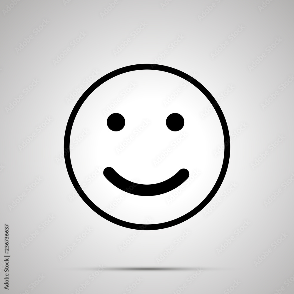 Vetor do Stock: Face emoticon with smile for rate of satisfaction level,  simple black silhouette | Adobe Stock
