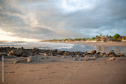 Abendstimmung am Strand von Las Penitas, bei León, Nicaragua photo