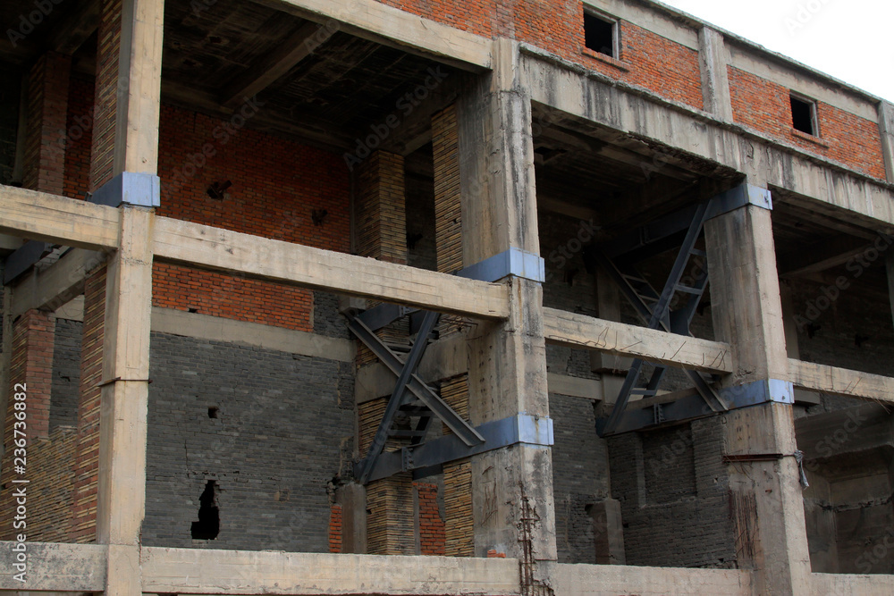 concrete pouring abandoned building concrete pouring abandoned building
