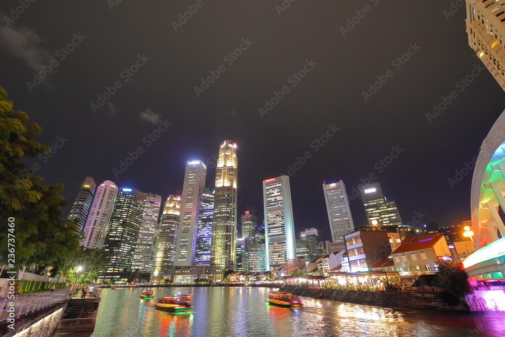 Fototapeta premium Singapore night cityscape