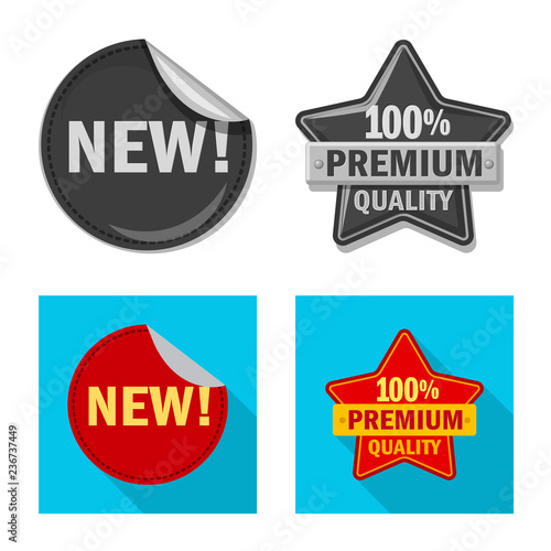 Vector design of emblem and badge sign. Set of emblem and sticker vector icon for stock.