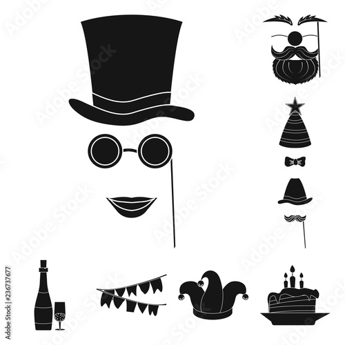 Vector design of party and birthday icon. Collection of party and celebration vector icon for stock.