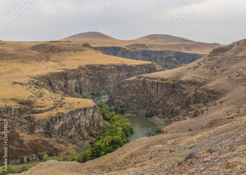 Ani, Turkey - former capital of the Bagratid Armenian kingdom, Ani and its ruins are since 2016 a Unesco World Heritage Site. Here the Akhurian River gorge photo